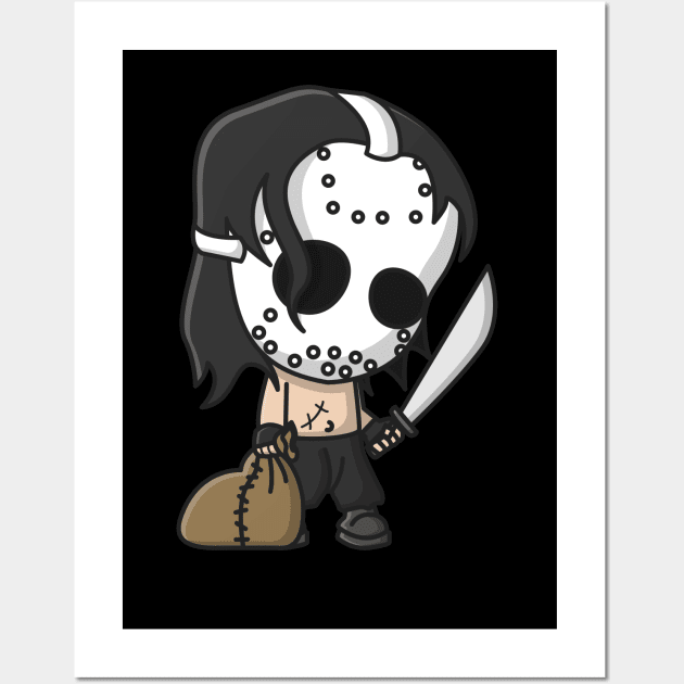 cute killer wearing a mask Wall Art by fflat hds